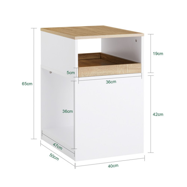 SoBuy Kontener biurowy z jedną szufladą 40x50x65cm Nowoczesny ASK08-NW