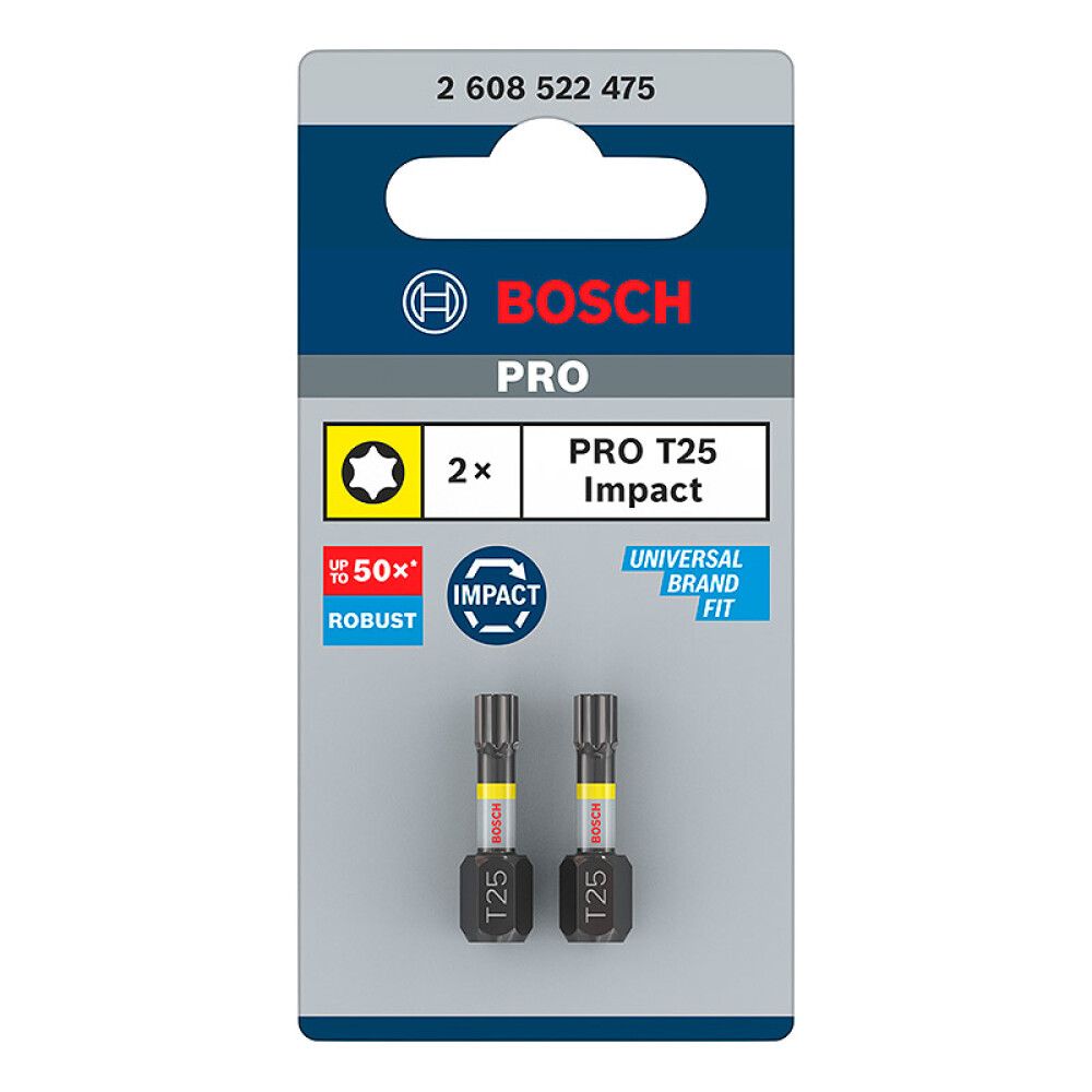 BITS BOSCH IMPACT T25 25MM 2STK