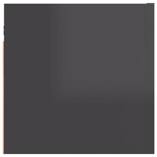 NNEVL Bedside Cabinet High Gloss Grey 30.5x30x30 cm Chipboard