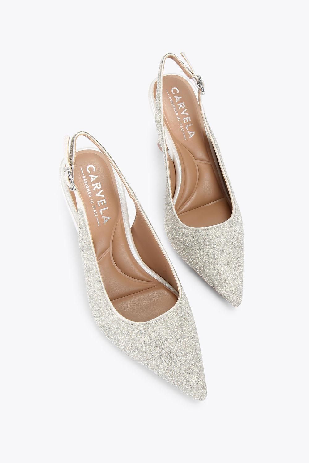Carvela Corletta Sling Court' Fabric Heels
