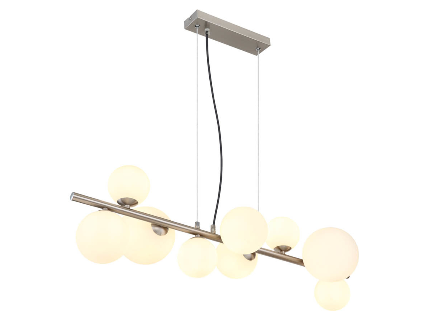 Lampa wisząca Riha LED 9-punktowa metalowa srebrna