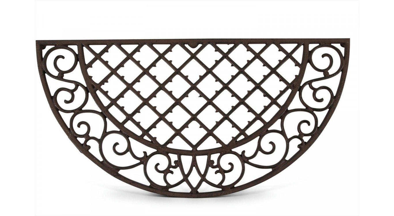 - Paillasson Demi-Lune Fonte Marron 67x34x2cm