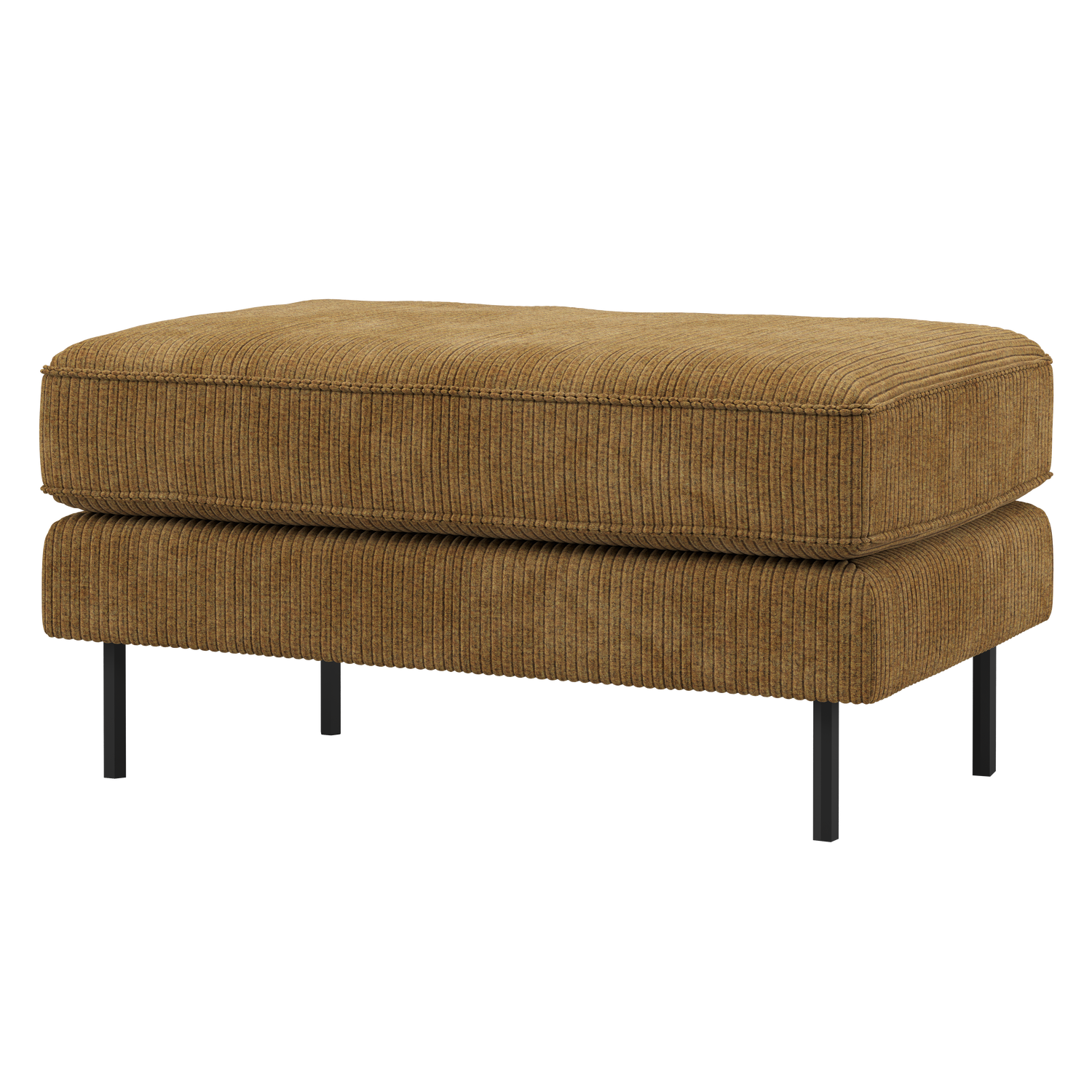 WOOOD hocker op poten Rodeo - Ribstof - Honinggeel - 45x84x54