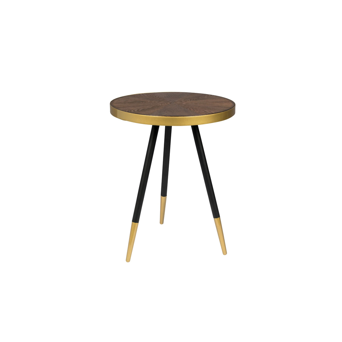Housecraft Living Denise Bijzettafel Rond 44 cm Hout Bruin/ Goud