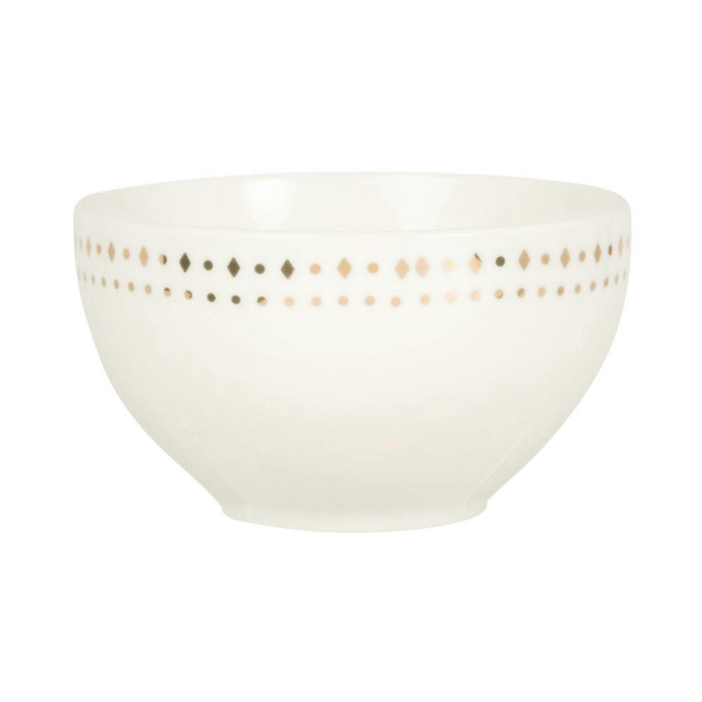 - Coupelle en porcelaine blanche motifs graphiques dorés