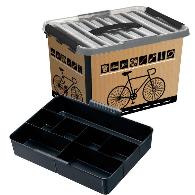 Box de rangement Q-line à compartiments décor vélo 22 L SUNWARE
