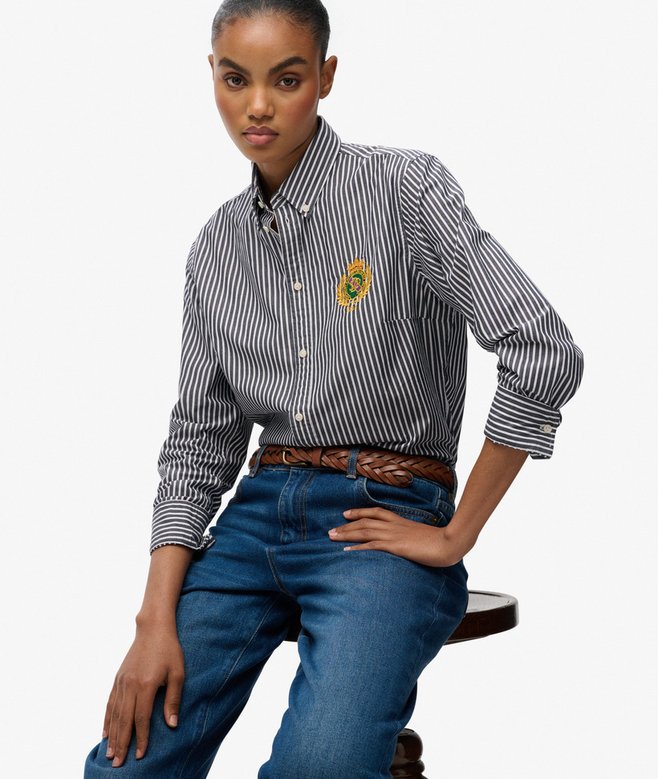 Slim Crest Poplin Long Sleeve Shirt