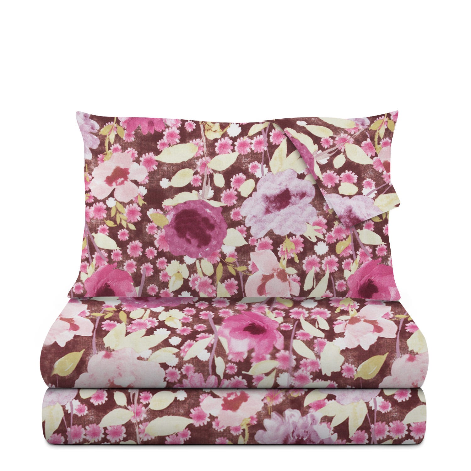 Completo letto matrimoniale floreale