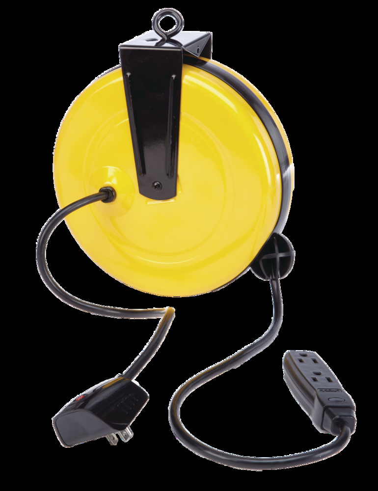 Mastercraft 30-ft 16/3 Retractactabe Extension Cord Reel with 3 Grounded Outlets