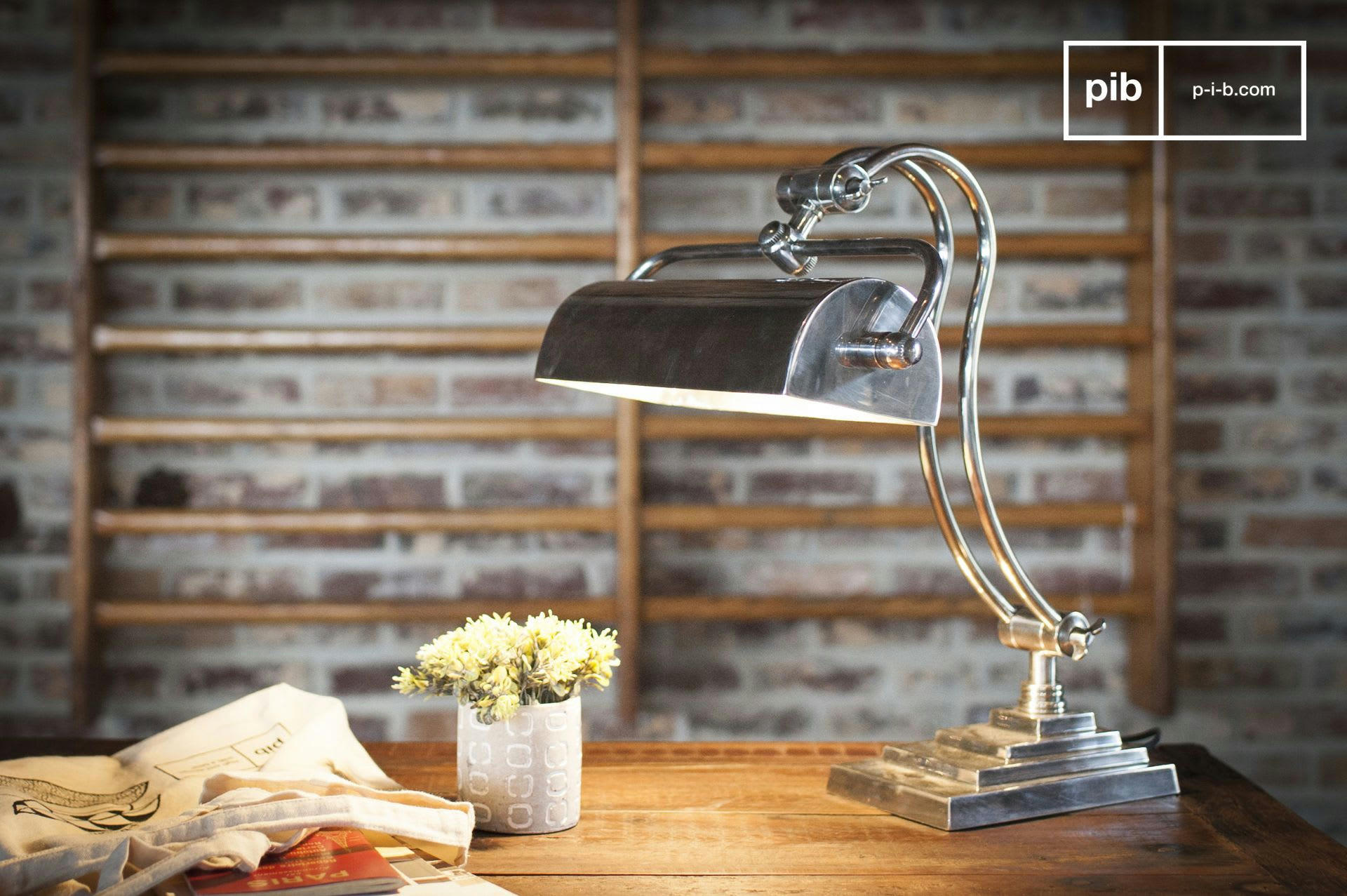 HEDGES - Lampe de bureau en métal argenté