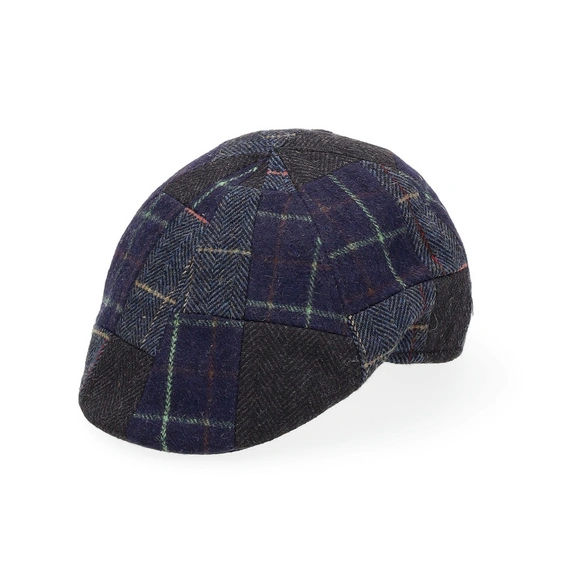 Kappe »Patchwork«, Gr.59, blau anthrazit kariert