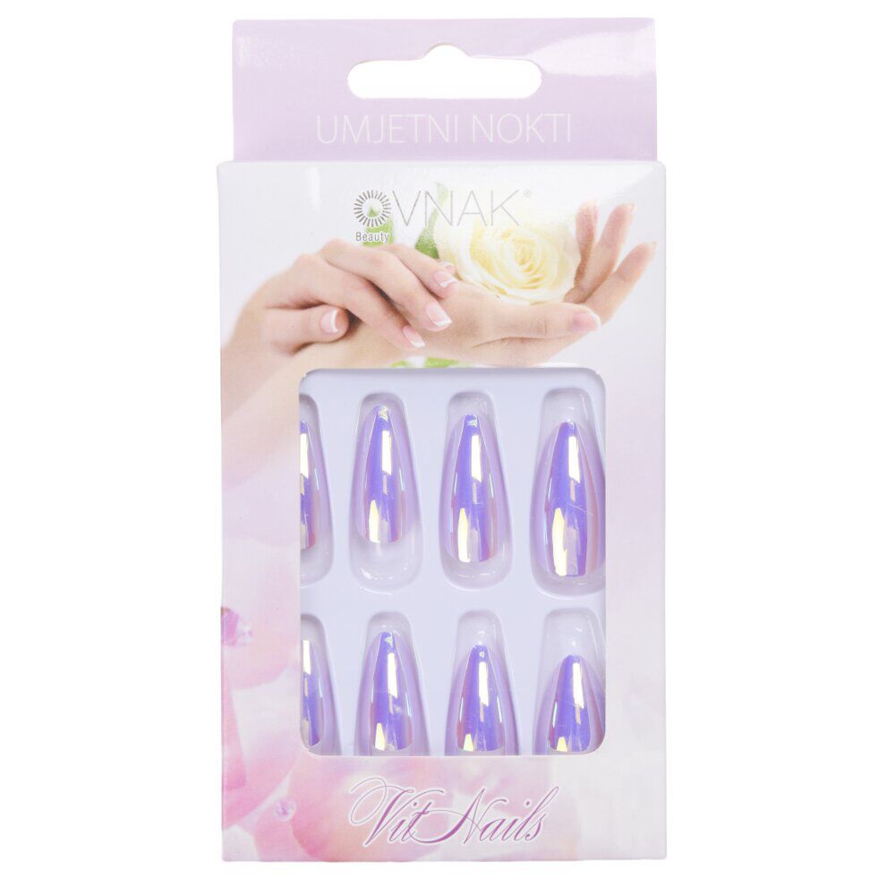 Faux ongles x24 Halloween femme ronds et irridescents (2 modèles)