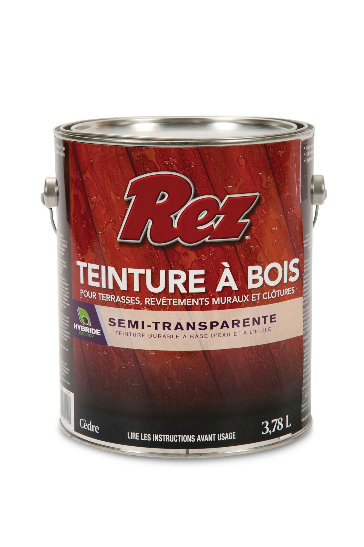 REZ Semi-Transparent Stain, Cedar, 3.78-L