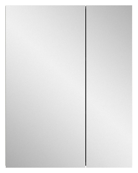 Kai - Armoire de toilette (L/H/P : 82x77x18 cm) en mélamine blanche et blanc brillant profond