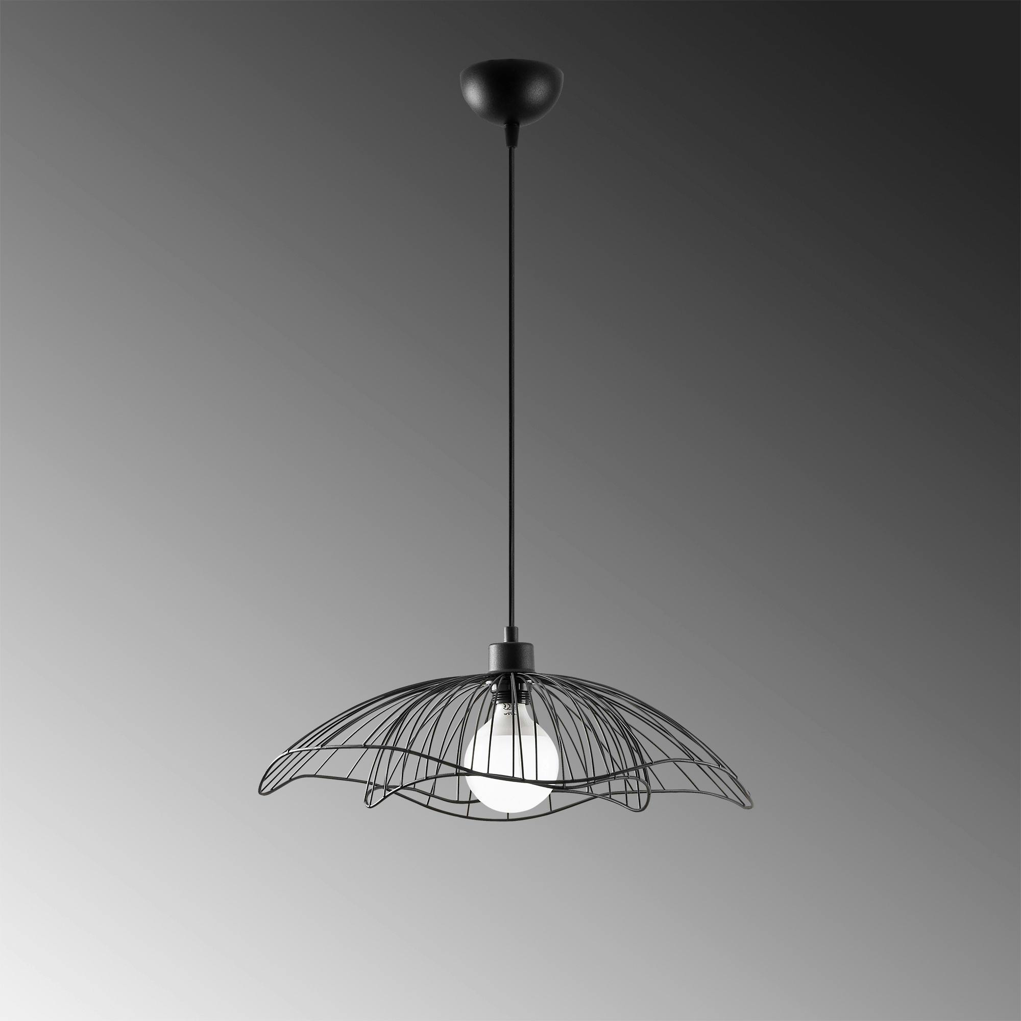 Suspension design noire filaire forme fleur 50 cm SINOP