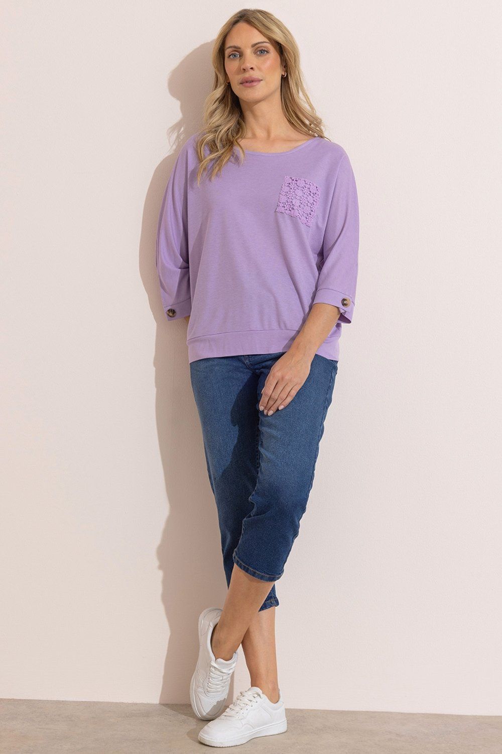 Klass. Lace Pocket Jersey Top