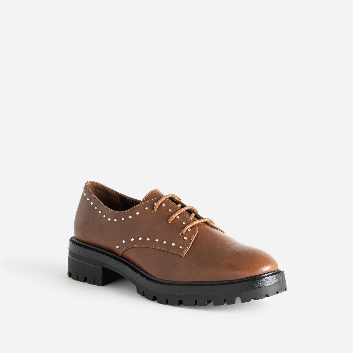 Derby TEXTO cognac à semelle crantée
