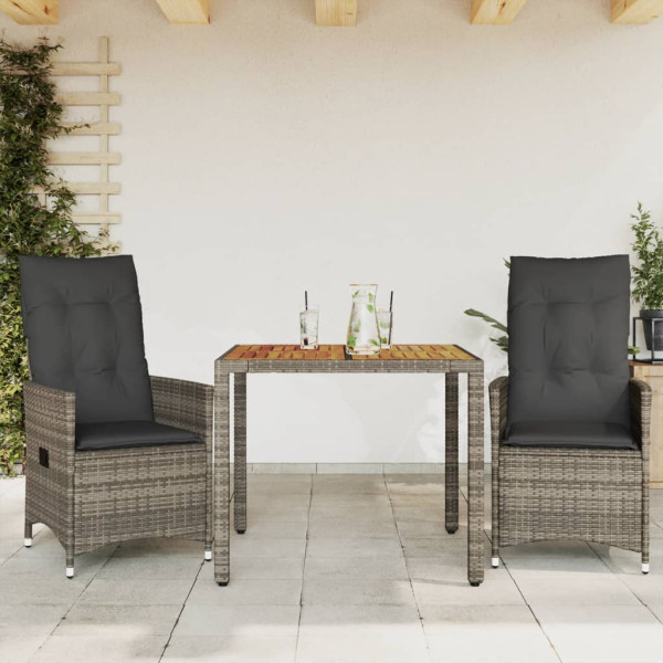 Zestaw Mebli Ogrodowych Bistro Stół Krzesła Rattan Poduszki Do Ogrodu
