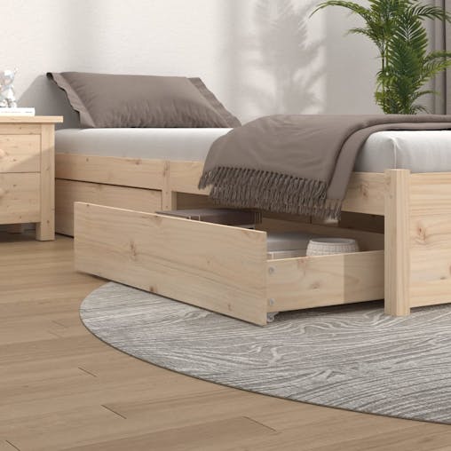 NNEVL Bed Drawers 4 pcs Solid Wood Pine