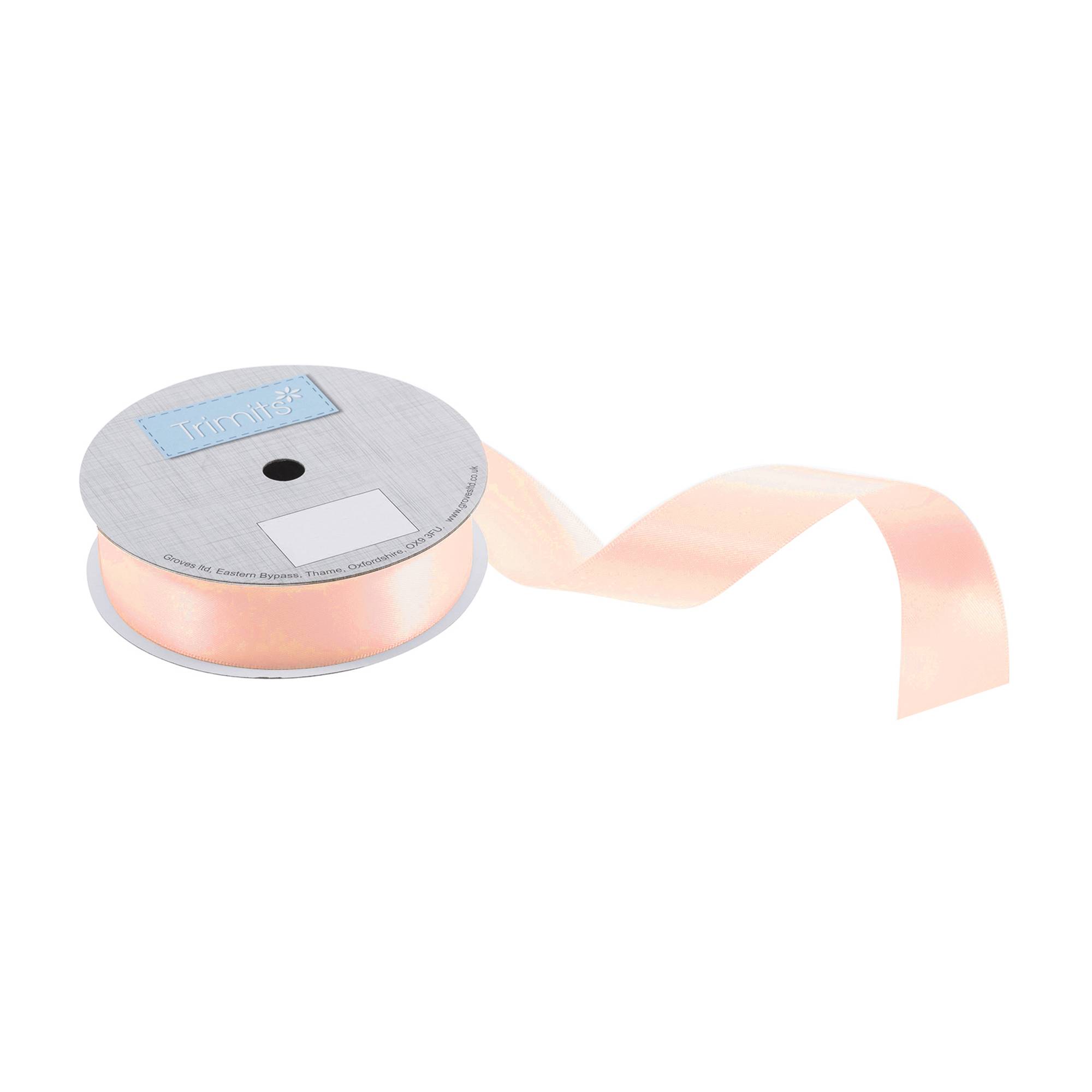 Trimits Peach Double-Faced Satin Ribbon by the Metre 25mm