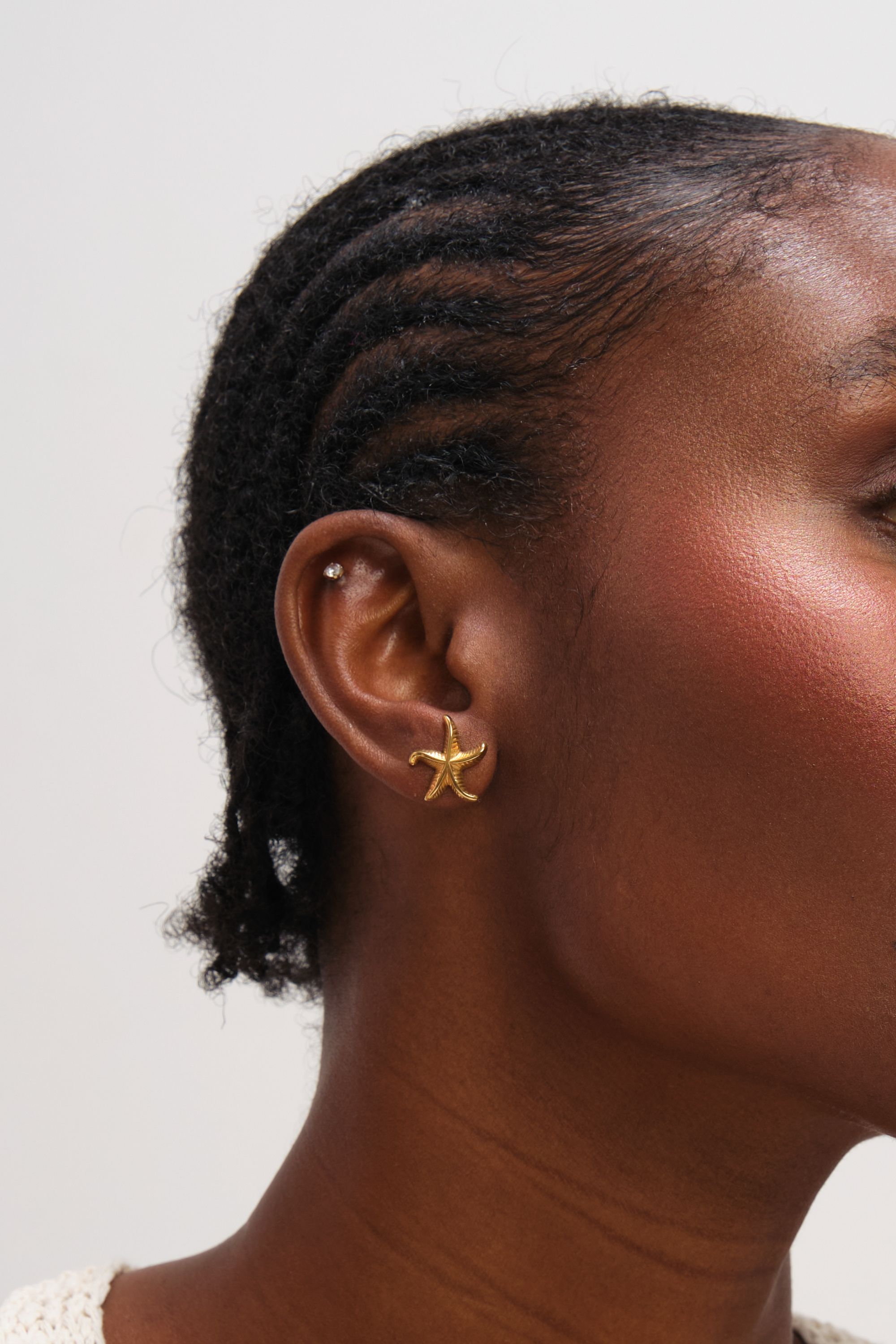 Jon Richard Gold Plated Waterproof Coastal Starfish Earrings