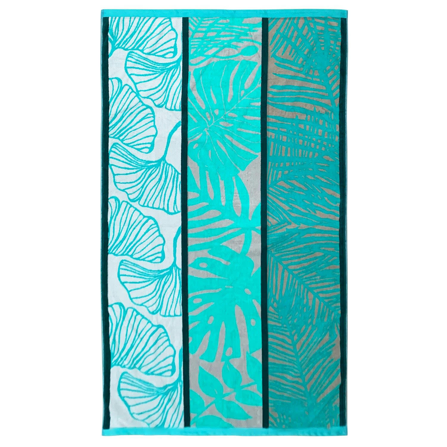 PLAGE - Serviette de plage éponge velours Jacquard Benijo 100x175 470g/m²