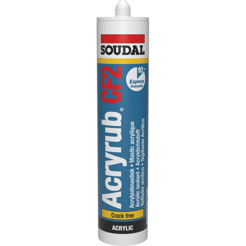 Mastic acrylique Acryrub CF2 blanc 0,31 L SOUDAL