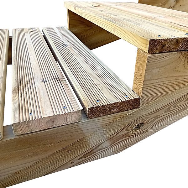 Escalier bois avec marches XL h55cm 4 m l120cm ouvert