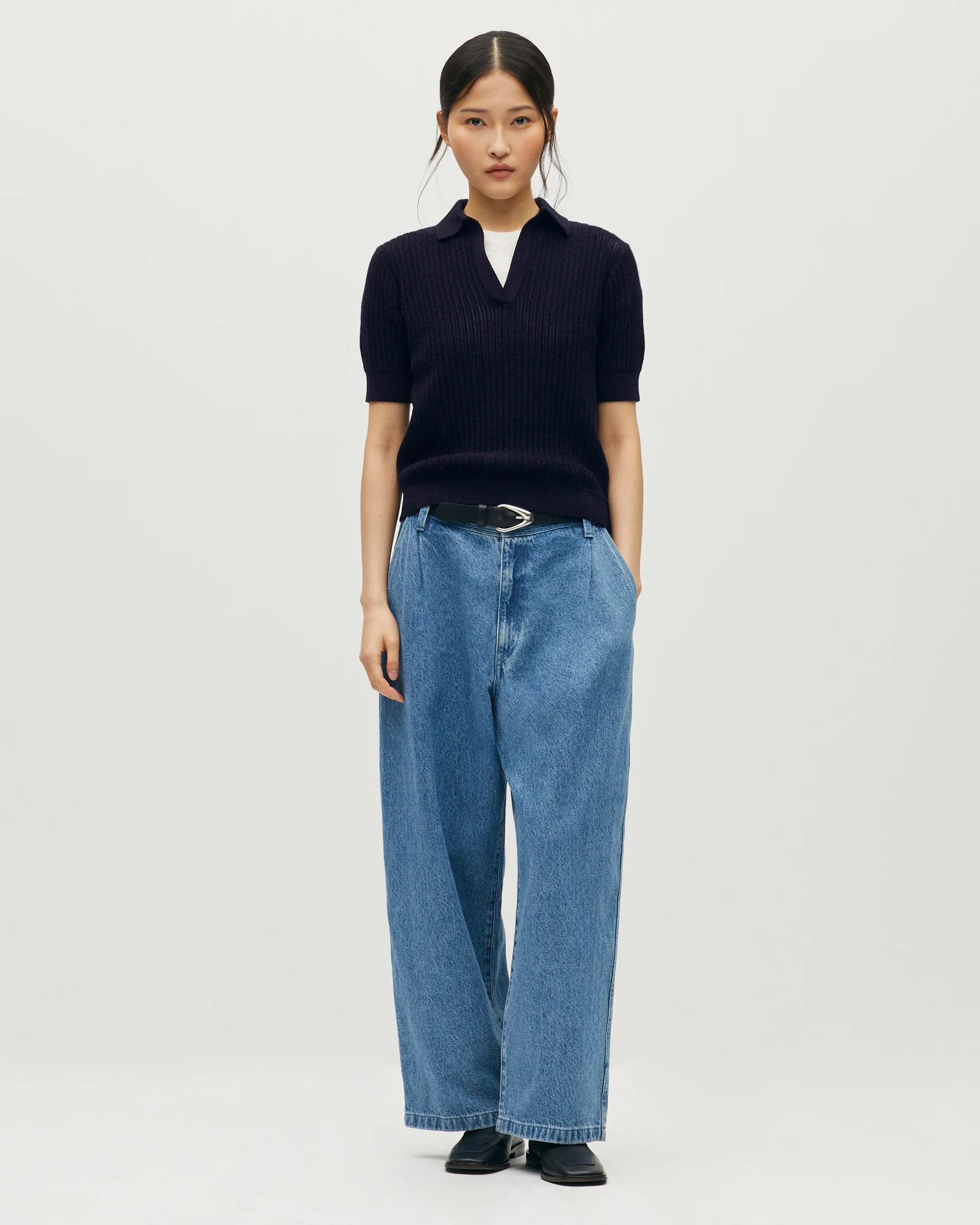 Polo en maille point fantaisie