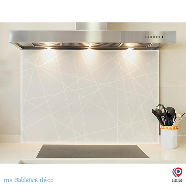 Crédence cuisine fond de hotte Jeux de diagonales - Verre trempé - L 60 cm x H 45 cm - MaCrédenceDéco