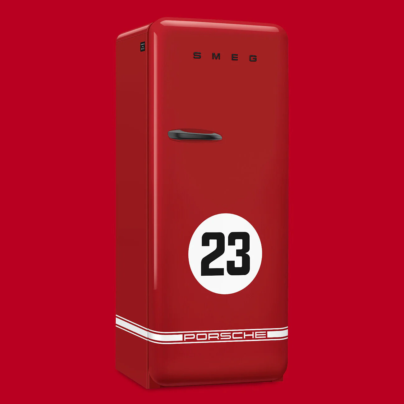 60cm 50s Style Right Hand Hinge Fridge with Icebox Porsche Salzburg Livery