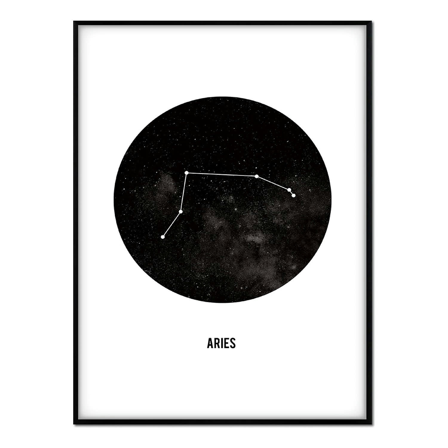 TEXTO - Affiche avec cadre noir - Bélier - 50x70