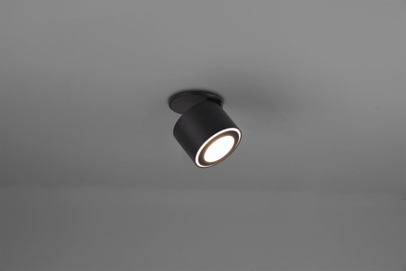 Spot okrągły czarny TAURUSLED 5W biały ciepły IP20 Trio
