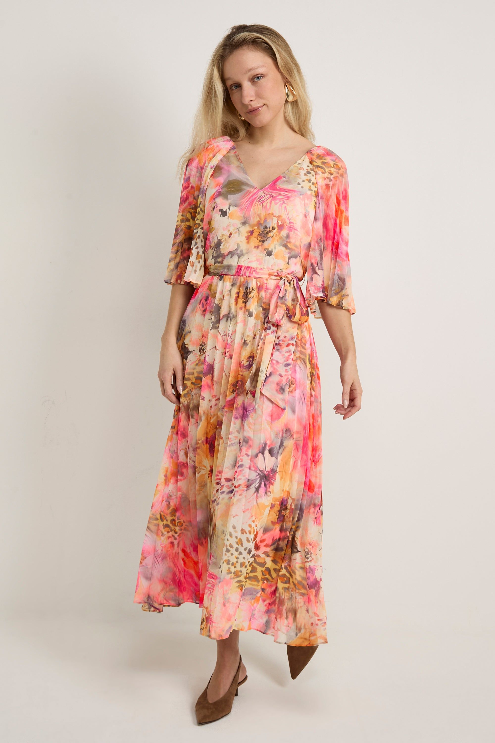 GWD by GEORGE W. DAVIES GWD Delphine Floral Print Midi Dress