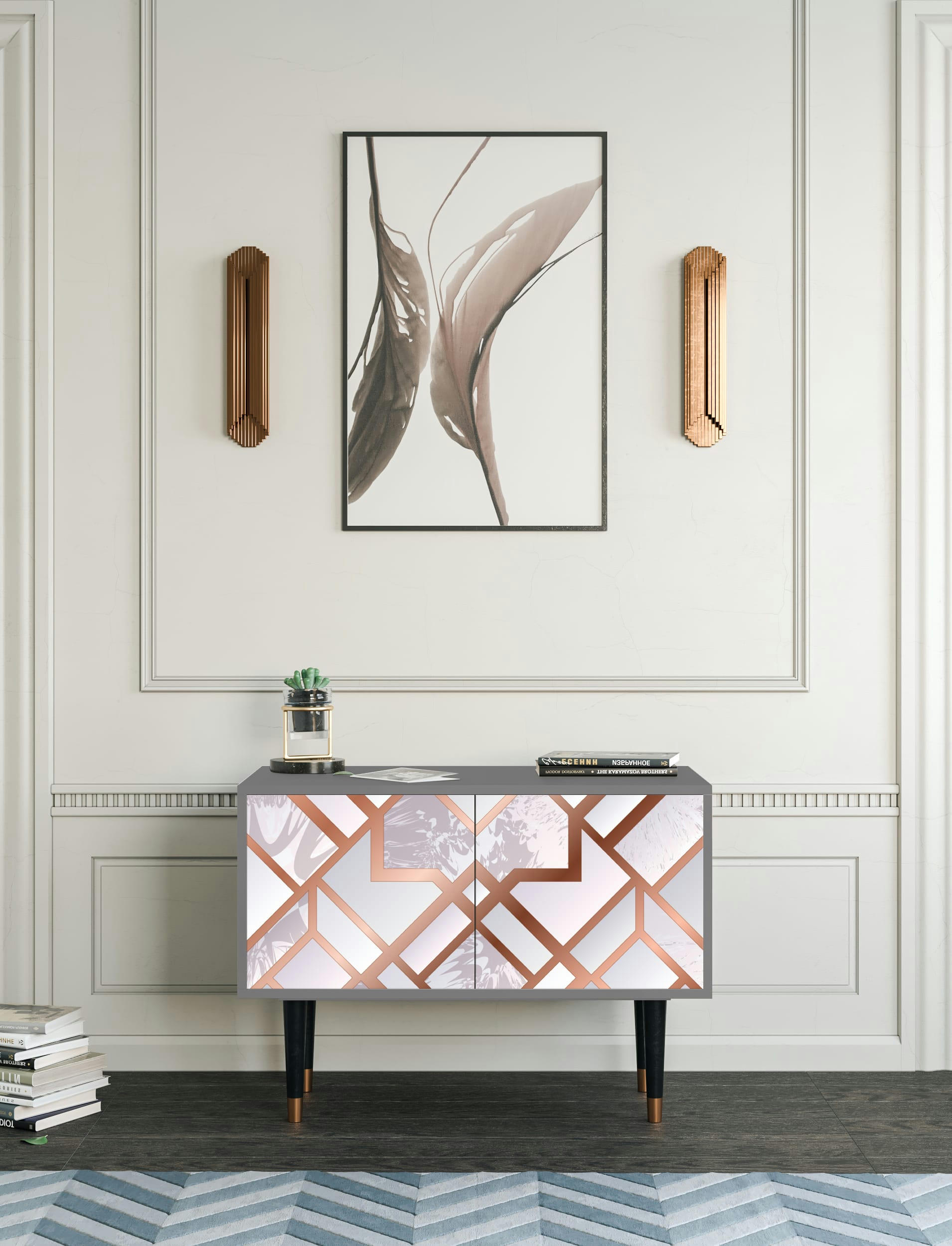 PASTEL FAIRYTALE - Buffet bas  rose clair 2 portes L 94 cm