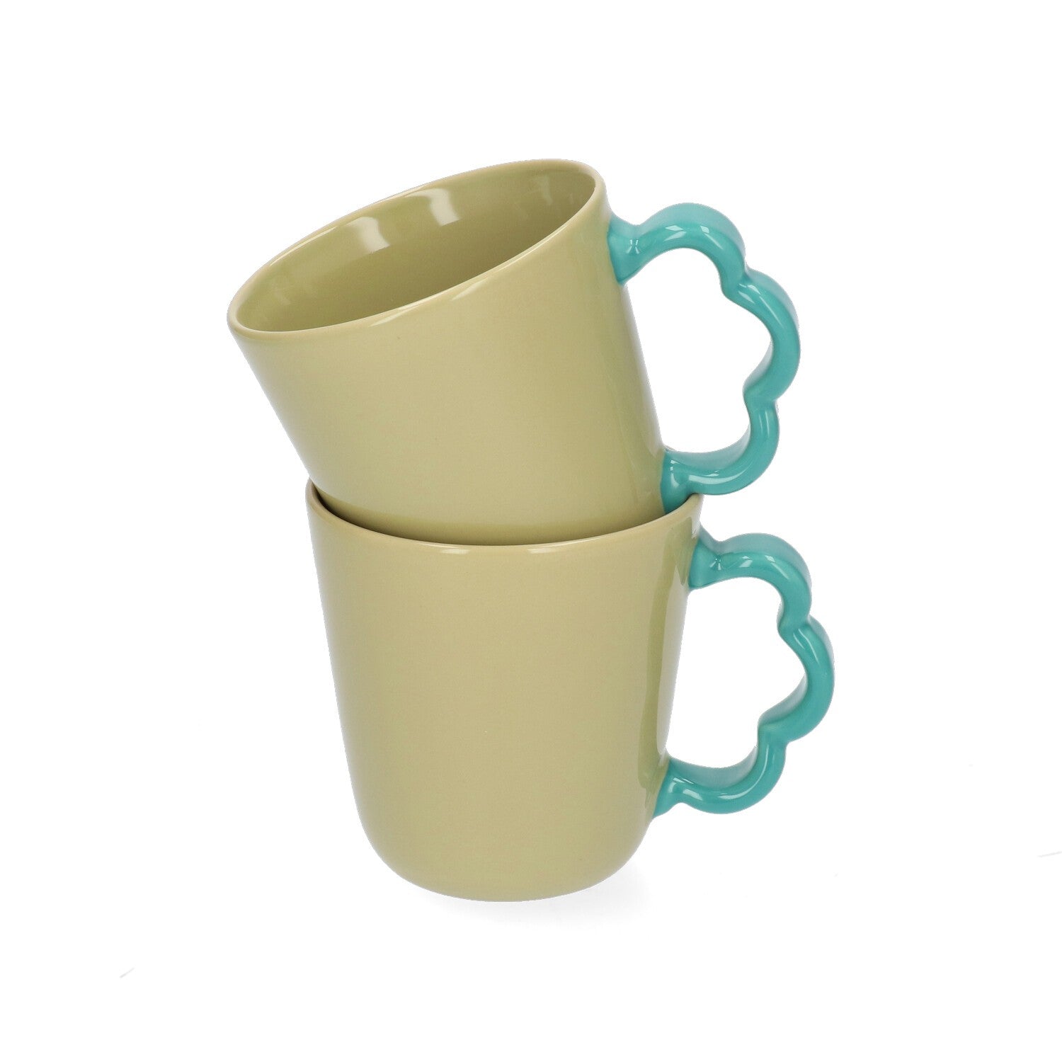 Return to Sender Mok Bloem met Handvat - Groen - Set van 2