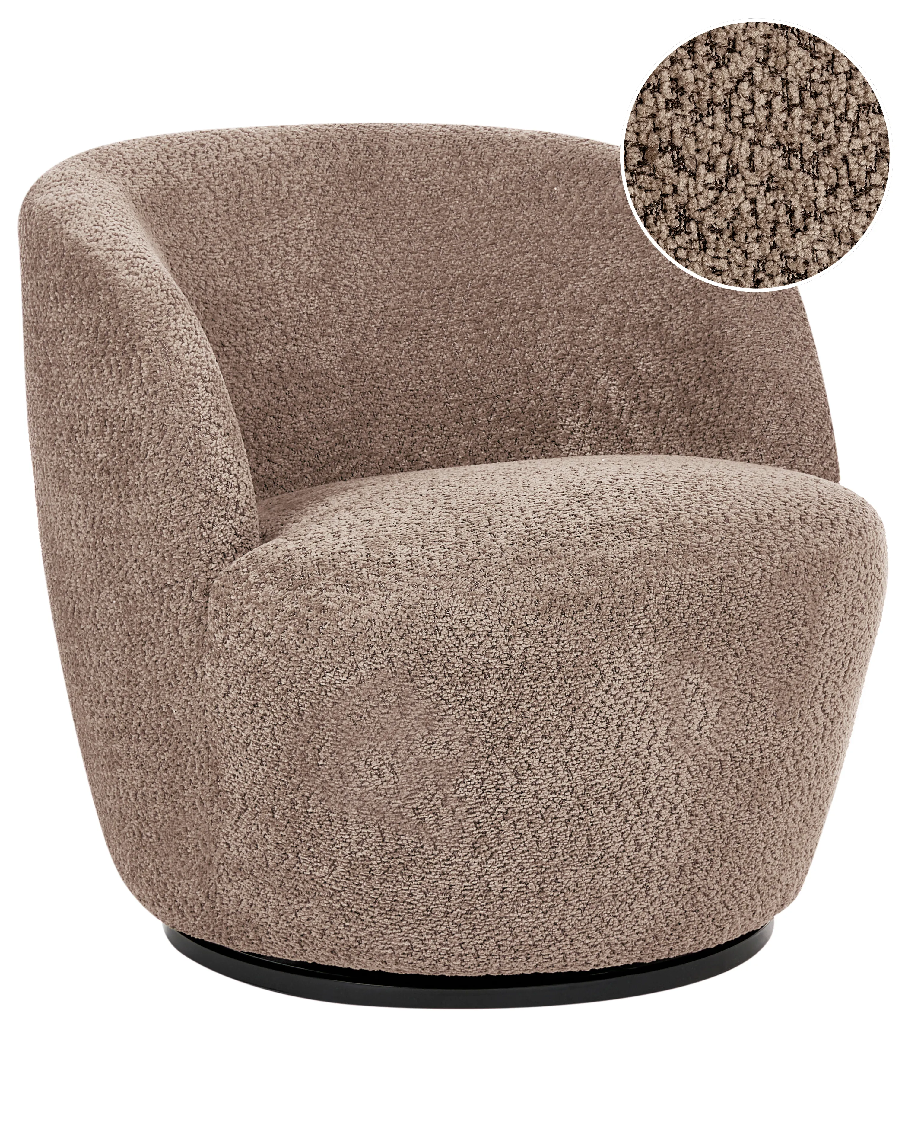Swivel Armchair KUOLPA Chenille Taupe