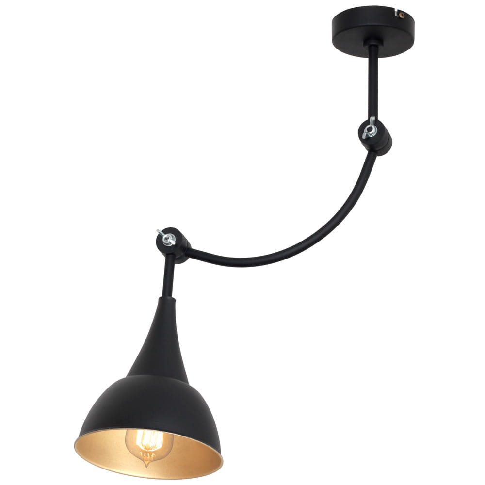 Lampa wisząca czarno-złota PIKO 1xE27x60W wym: 55x25x25 cm Aldex