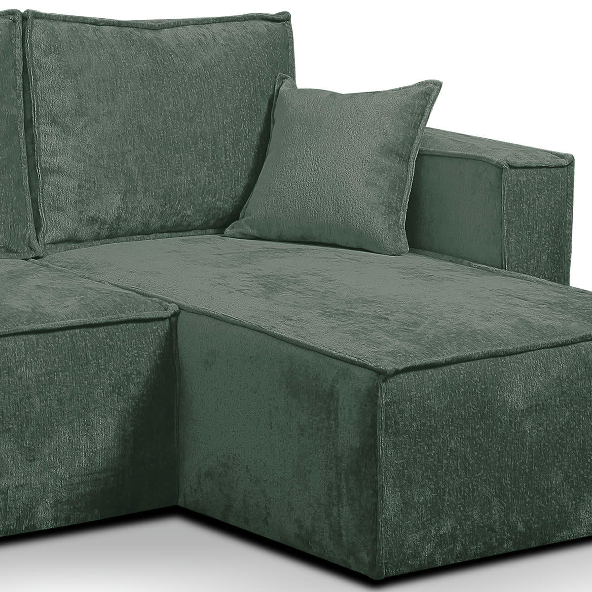 - Canapé d'angle réversible convertible 3 places coffre velours vert