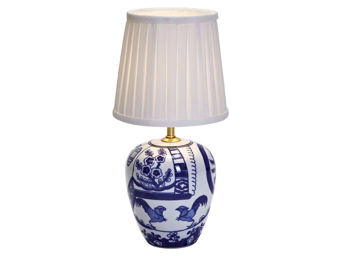 Lampa stołowa Goteborg 33 cm ceramiczna biało-niebieska