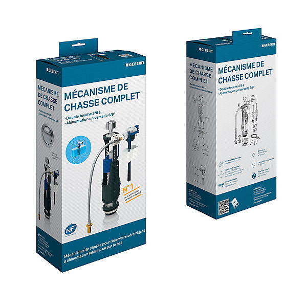 Mécanisme de chasse double débit avec robinet flotteur 3/8