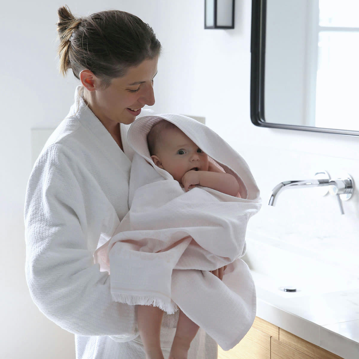 FORMENTERA - Peignoir en coton blanc XL