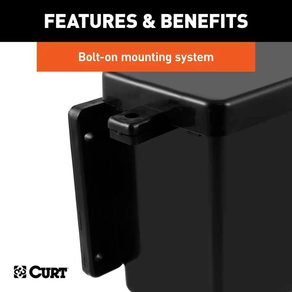 CURT Breakaway Battery Case with Lockable Tab, 6-in x 5-1/2-in x 3-1/4-in