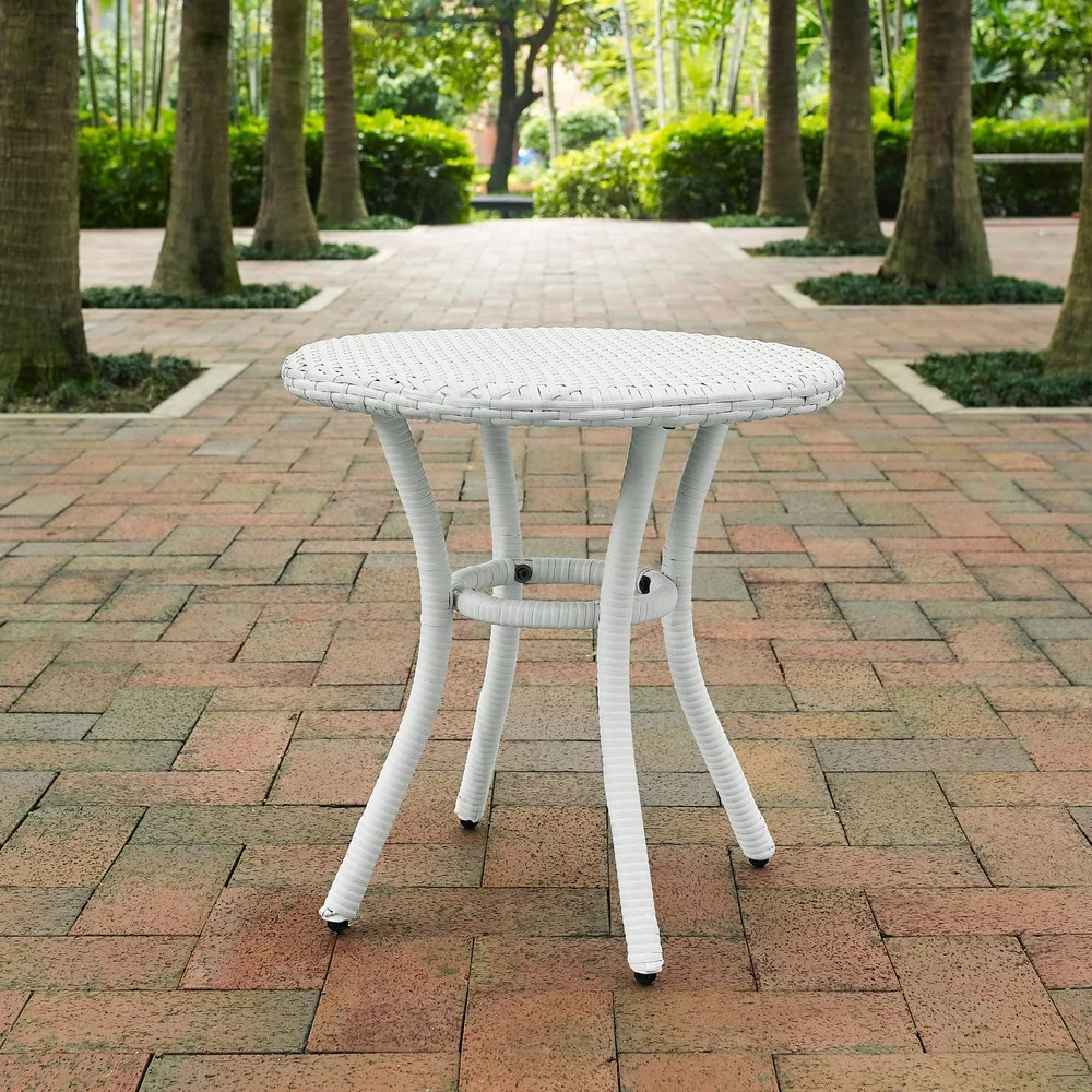 Palm Harbor Outdoor Wicker Round Side Table