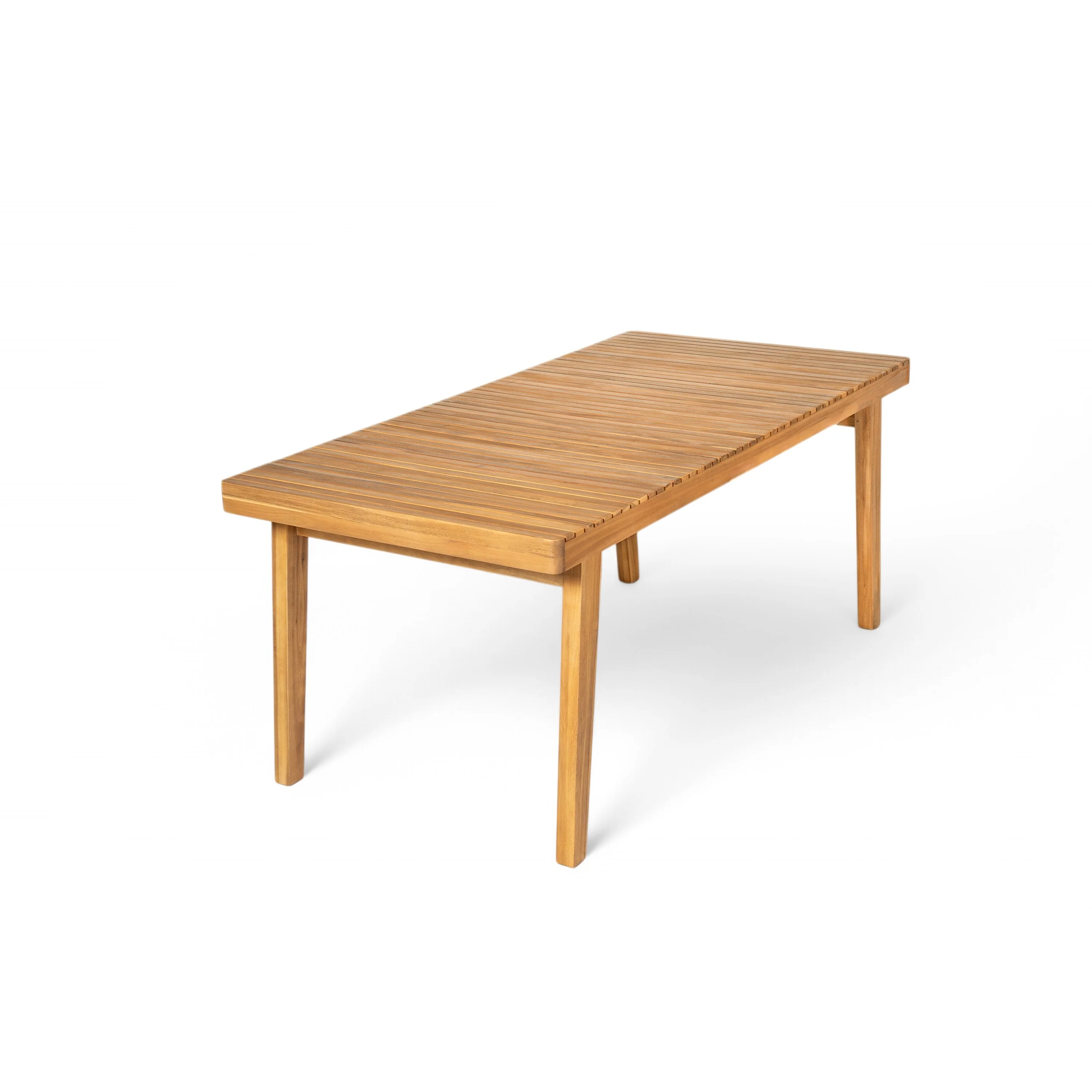 69 Acacia Wood Outdoor Dining Table with Slatted Top, 300 lbs Weight Capacity, Ideal for Patio & Garden Gatherings