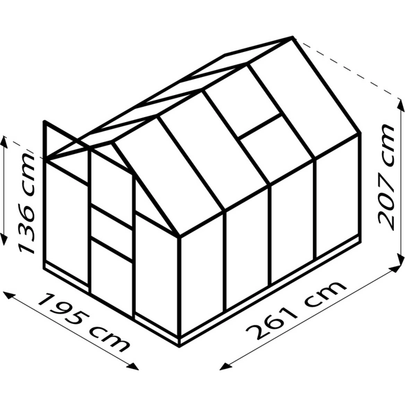 Gewächshaus »Eris«, BxHxL: 1950 x 2074 x 2610 mm