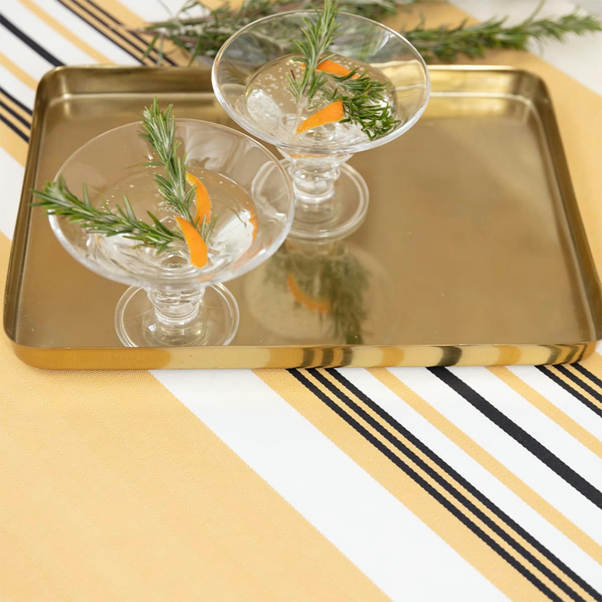 DONIBANE - Chemin de table coton Jaune 50x155 cm