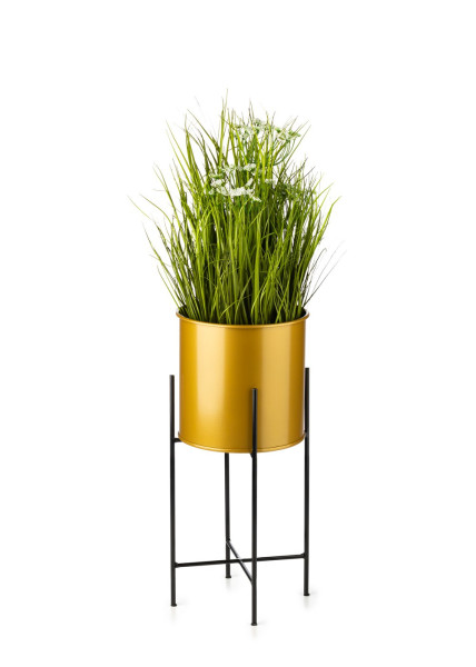 Kwietnik z osłonka 55 cm czarno złoty GLAMOUR