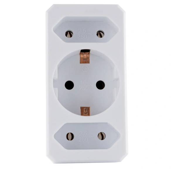 Euro-Übergangsstecker, Weiß, Kunststoff