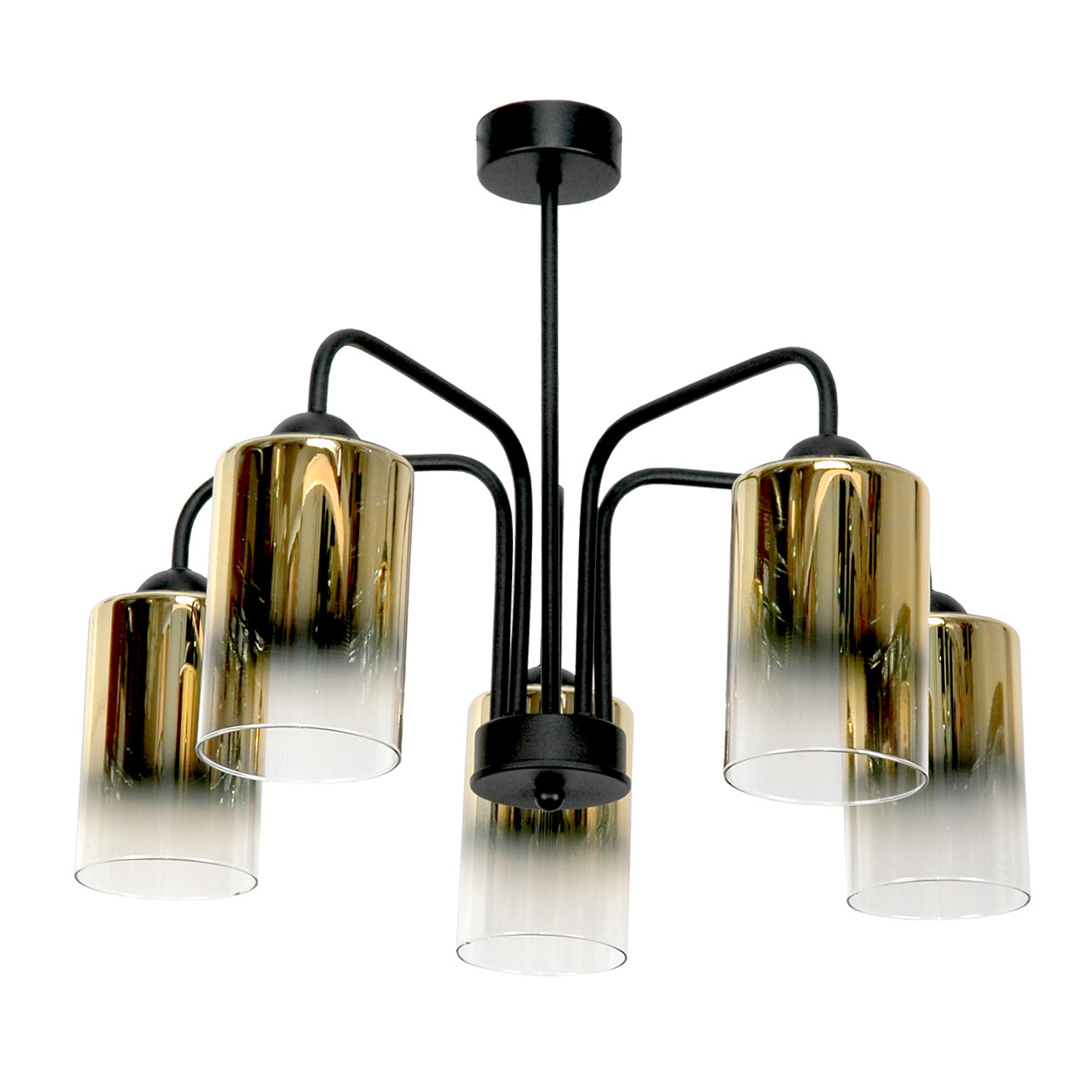 Lampa sufitowa czarna klasyczna do salonu EDYLIT 5xE27 MONARE 15-500